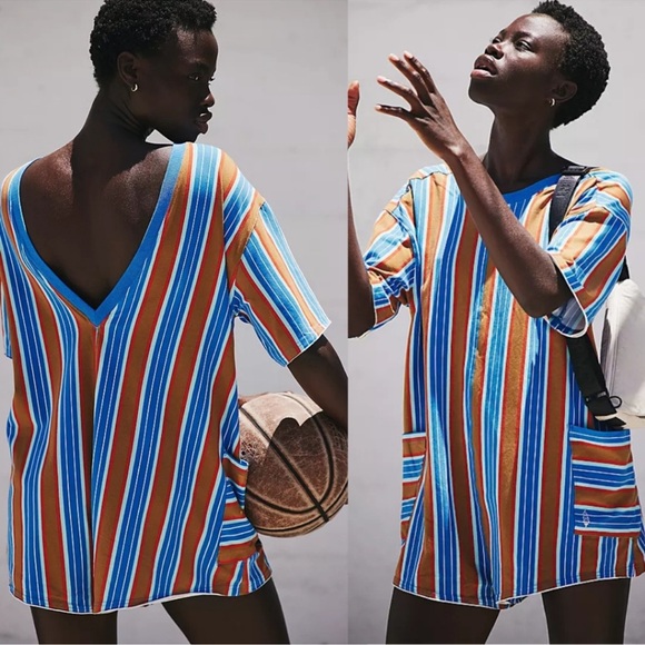 NWT Free People Hot Shot Printed Tee Romper